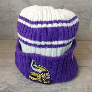 Minnesota Vikings New Era Winter Hat Beanie Purple White NFC Embroidered Cuff